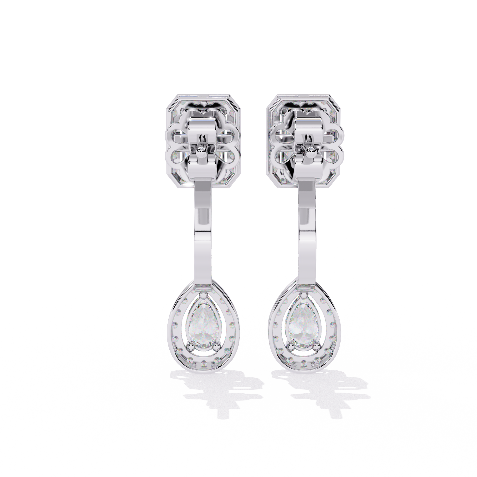 Buy Emerald Teardrop Natural Diamond Earring |Solitairekart